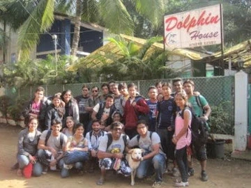 Corporate team on a retreat at Dolphin House, Alibaug with swimming pool access