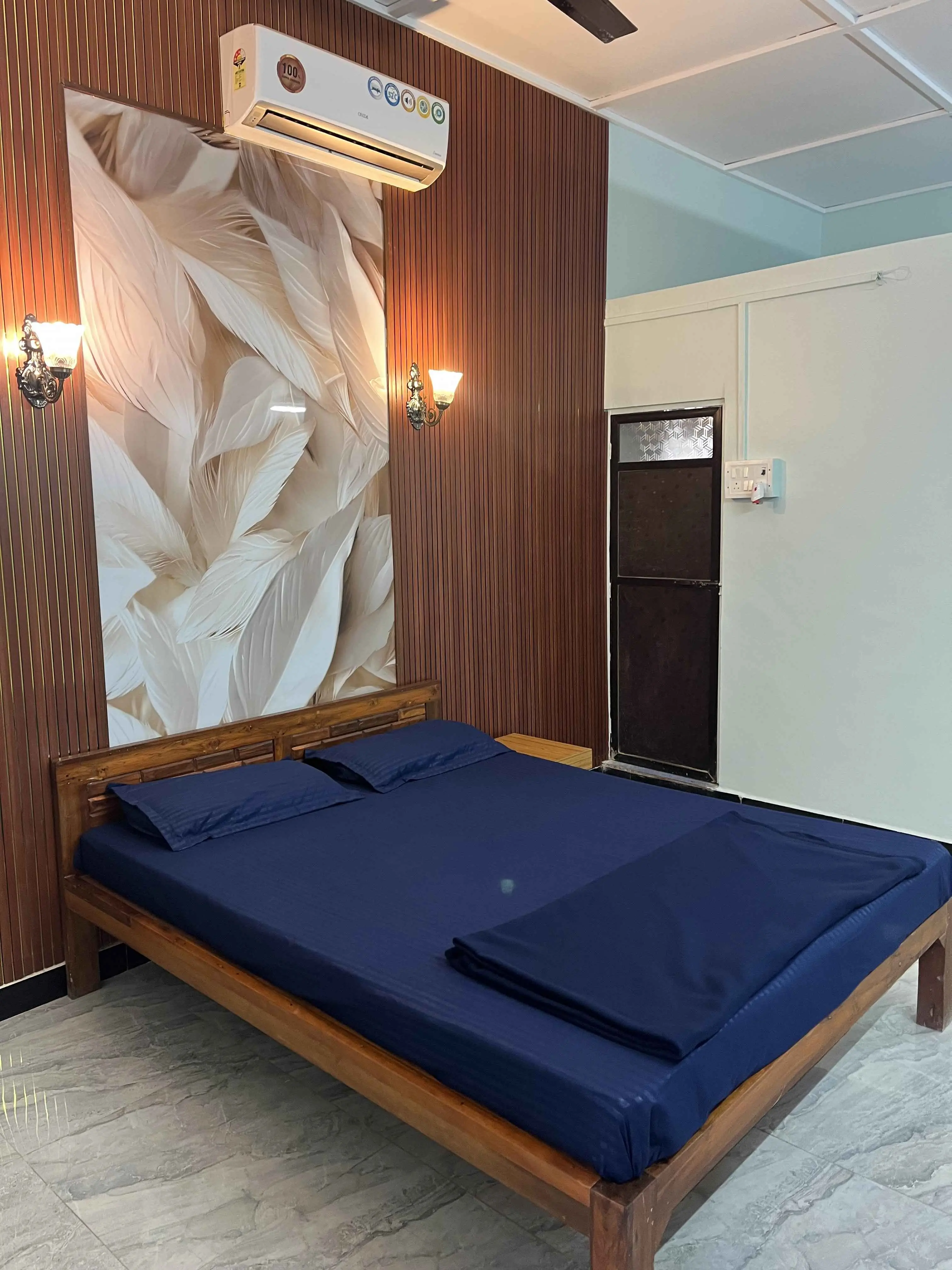 Guest room interior at Dolphin House beach resort Nagaon Alibaug