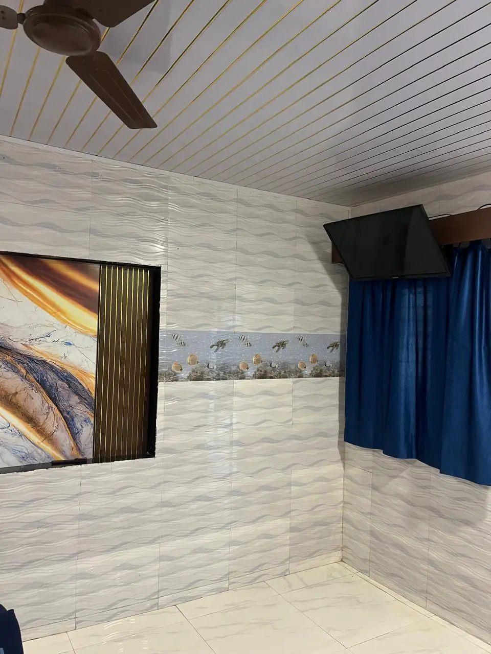Spacious family room interior at Dolphin House beach resort Nagaon Alibaug