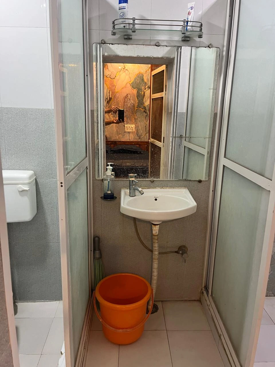 Modern bathroom in deluxe family room at Dolphin House beach resort Nagaon Alibaug