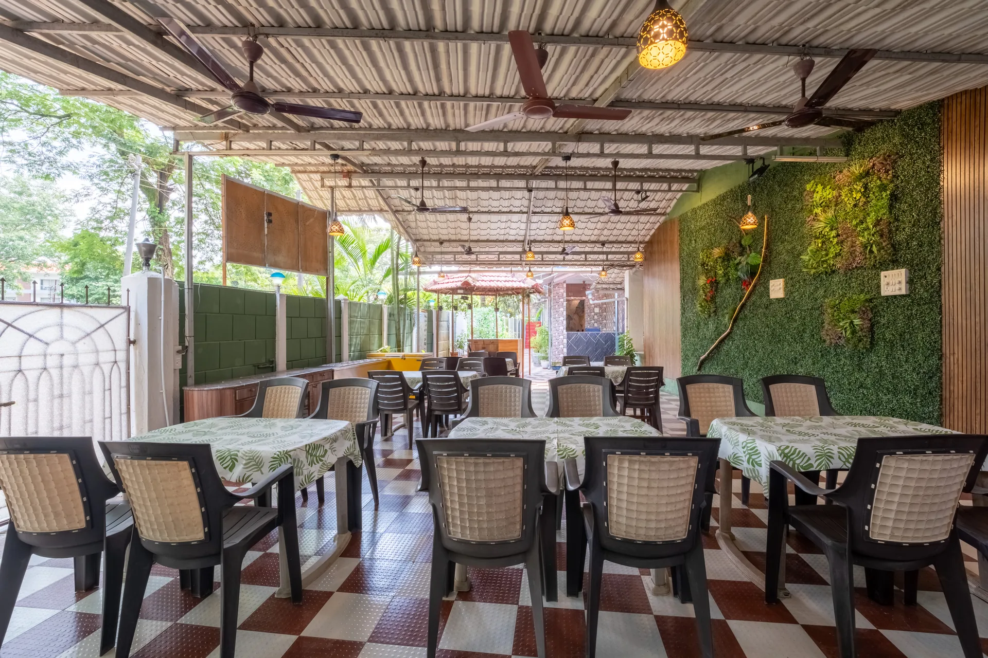 Additional dining space at Dolphin House Beach Resort in Nagaon Alibaug