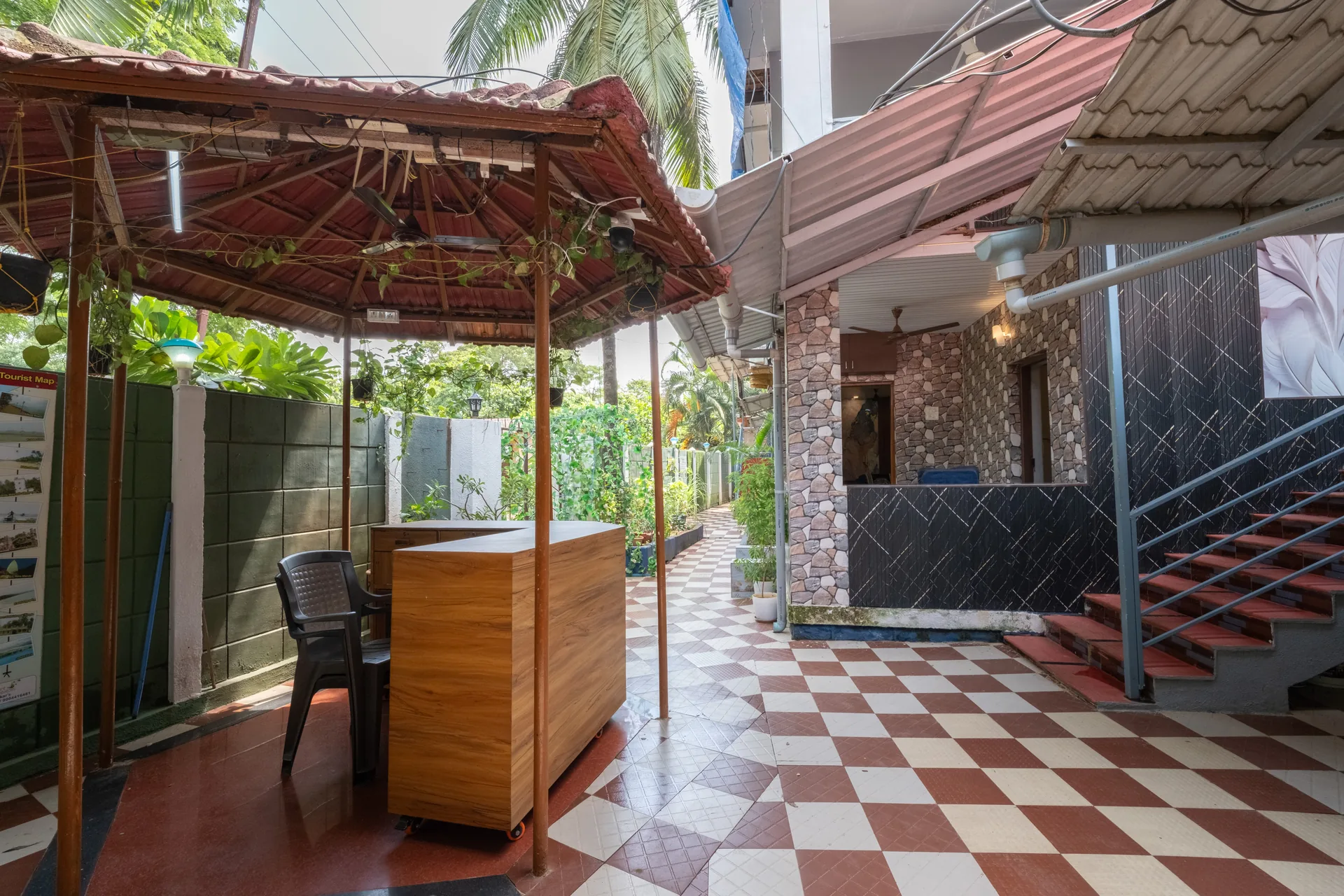 Reception area at Dolphin House Beach Resort in Nagaon Alibaug